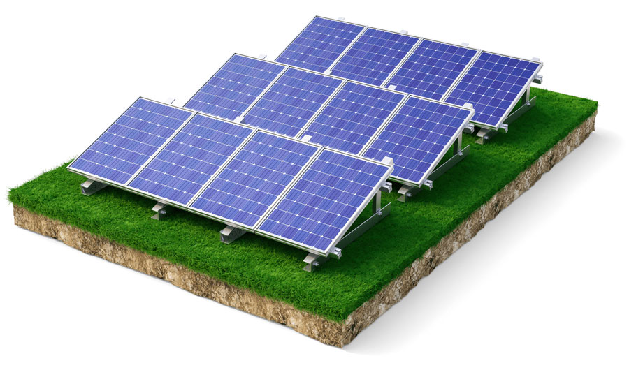 Solar Anlage auf dem Boden